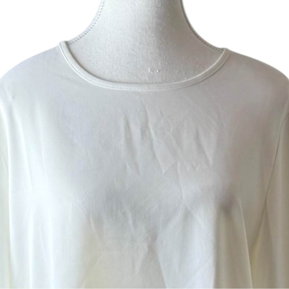 Premise Studio Women’s L White Split Flare Sleeve Blouse‎ Keyhole Back Top